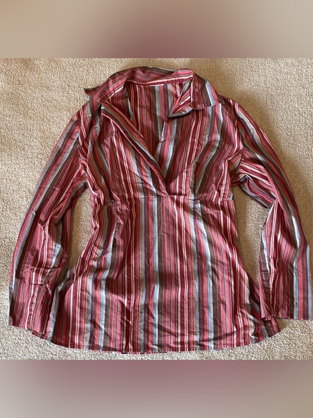 Striped Long Sleeve multi-colored Blouse